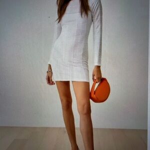Reformation White Long Sleeve Dress